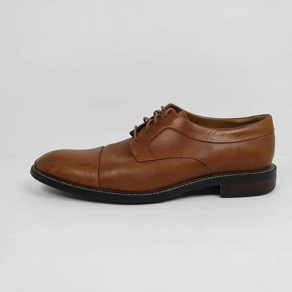 Cole Haan Warren Mens Size 12 Brown Leather Dress Cap Toe Oxford Shoes C20153